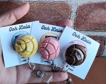 Handmade Mexican Concha Badge Reel – Pan Dulce Lanyard