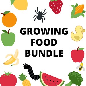 Growing Food Bundle / Toddler Printables / Educational Printable / Toddler Activities / Toddler Learning Games / Toddler Learning / Learning