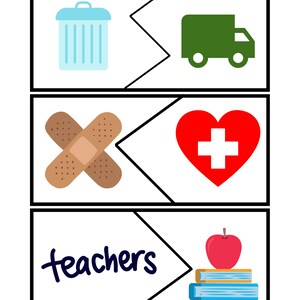 Community Hero / Matching Game / Toddler Activity / Printable Learning Activity / Printable Puzzle / Matching Puzzle / Toddler Learning
