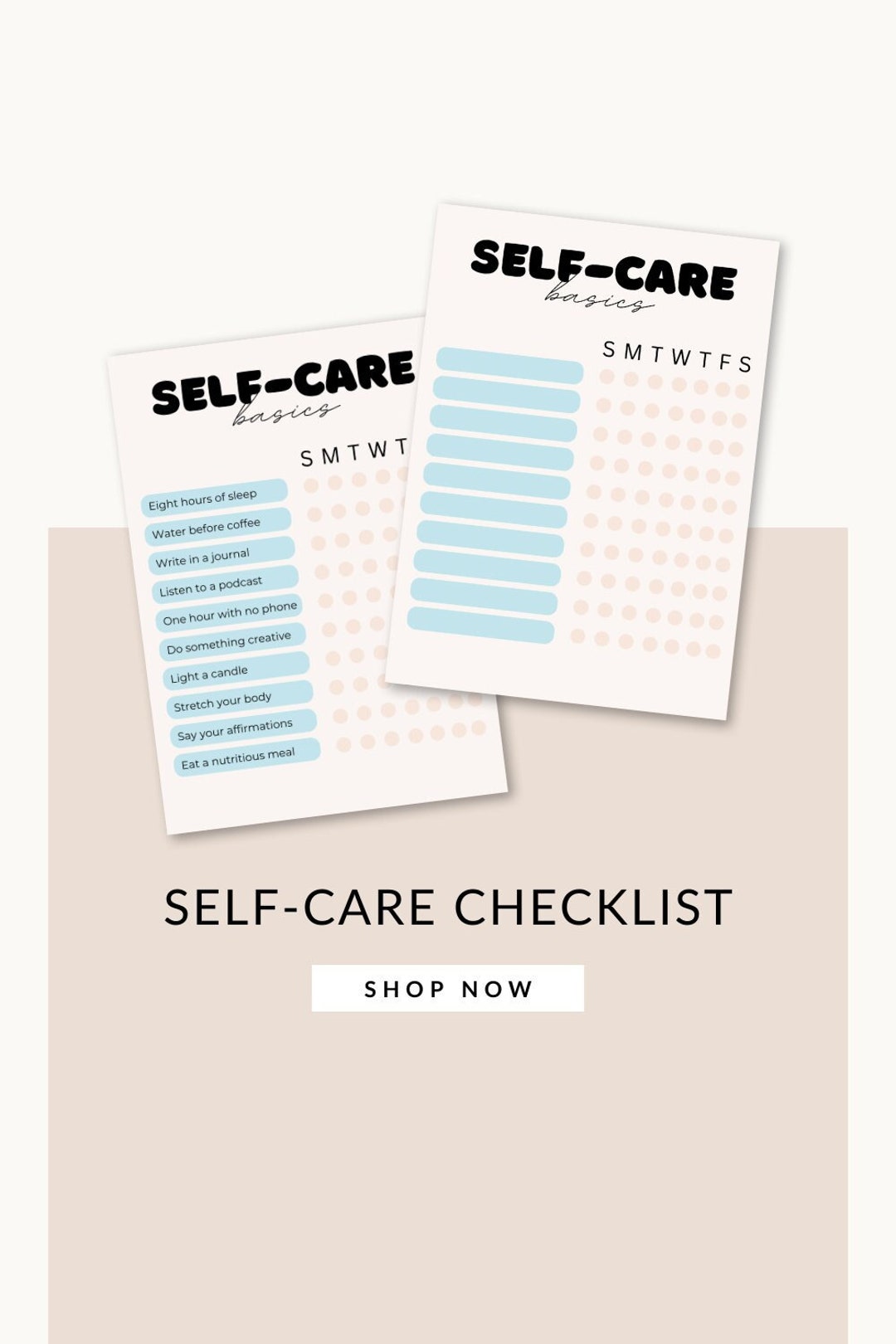 Printable Self-care Checklist Downloadable Print Self Care Planner ...
