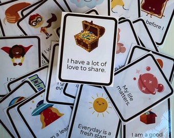 Toddler Positive Affirmation Cards Deck Set / Mindfulness and Self-Esteem / Affirm Confidence and Self Love in Children / Teacher Gift