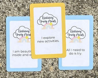 Kids Positive Affirmation Cards Deck Set / Mindfulness and Self-Esteem / Affirm Confidence and Self Love in Children / Teacher Gift