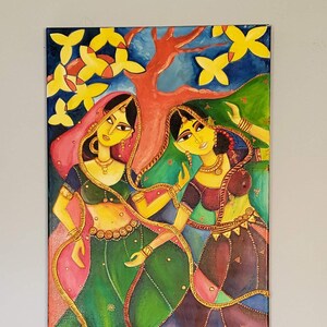 Original acrylic painting, abstract painting,indian traditional painting, indian folk art, figurative, cubism, indian folk