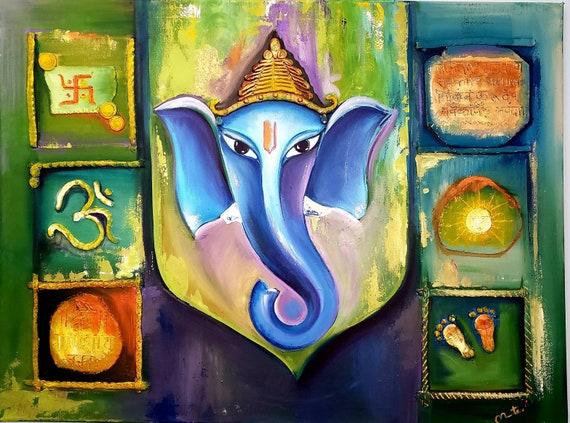 Lord ganesha on sale abstract painting