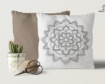 Mandala pillow Printable Instant download handmade paintable SVG, PNG