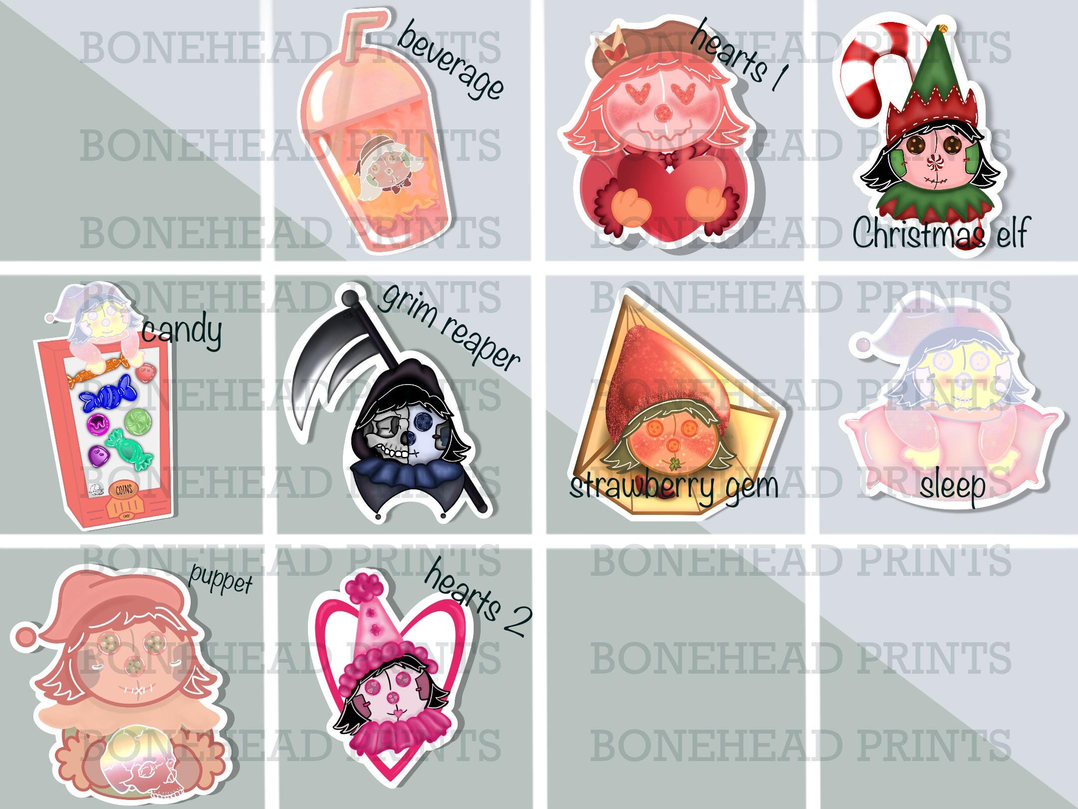 Sticker Puppet Adorable Puppet Sticker Set by Bonehead Prints - Limited Time SALE! - Etsy