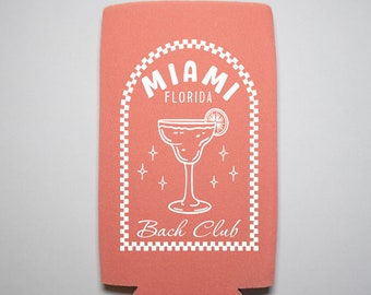 Custom Bachelorette Party Can Cooler: Miami Bach Club Favor