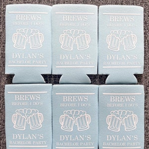 Custom Can Cooler | Brews Before I Dos Coozie | Bachelor Party Favors | Groomsmen Gifts | Custom Bachelor Party Coozie | Personalized Gift