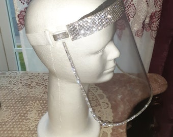 Blinged Out **&**Gorgeous**Face Shields..Stay Fashionably Safe••Re-Usable••Full Coverage••and**Comfortable PROTECTION