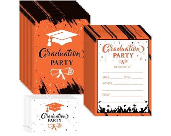 50 cartes d'invitation pour l'obtention du diplôme 2024 avec enveloppes, carte d'invitation pour l'obtention du diplôme 2024, faire-part de fête pour l'obtention du diplôme, cadeaux