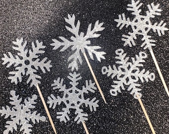 Snowflake Party Cupcake Toppers