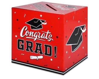 Boîte pour cartes de fin d'études avec 30 cartes conseils, boîtes pour porte-cartes Félicitations pour diplômés, boîte cadeau de fête Fournitures de fête pour l'obtention du diplôme du collège, lycée 2026