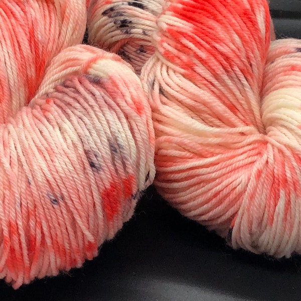 Hand Dyed Sportweight Fiery Hot 100 Superwash BFL Indie Dyer Red Gray Yarn
