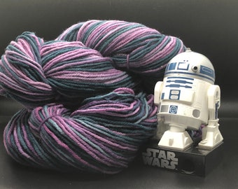 Hand Dyed Purple Lagoon 4ply Worsted Weight Peruvian Highland Wool Non Superwash Indie Dyer