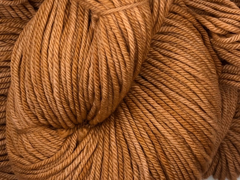 Hand Dyed DK Yarn Caramel 4ply 100 NonSuperwash Merino Wool image 5