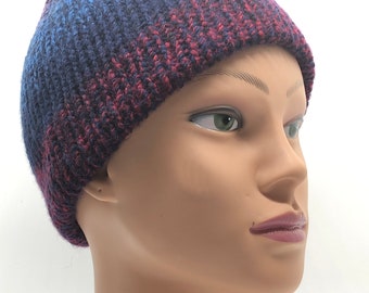 Hand Knit Hat Warm Double Men Women Child Beanie Winter Hat