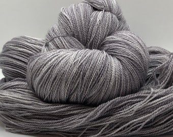 Hand Dyed Lace Weight Gray Daze 2 ply 75 Superwash Merino 25 Mulberry Silk Indie Dyer Soft Beautiful
