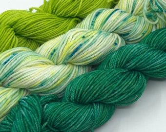 Hand Dyed 4ply Lucky Mini Skein Set Sock Yarn 75 Superwash Merino 25 Nylon Indie Dyer