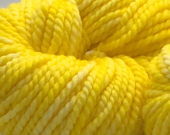 Hand Dyed Chunky Yarn Mellow Yellow 100 Superwash Merino Wool Indie Dyer