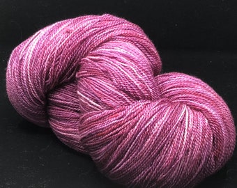 Hand Dyed Lace Weight Sugar Plum 2 ply 75 Superwash Merino 25 Mulberry Silk Indie Dyer Soft Beautiful