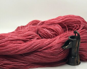 Hand Dyed Lace Weight Antique Red 2 ply 75 Superwash Merino 25 Mulberry Silk Indie Dyer Soft Beautiful