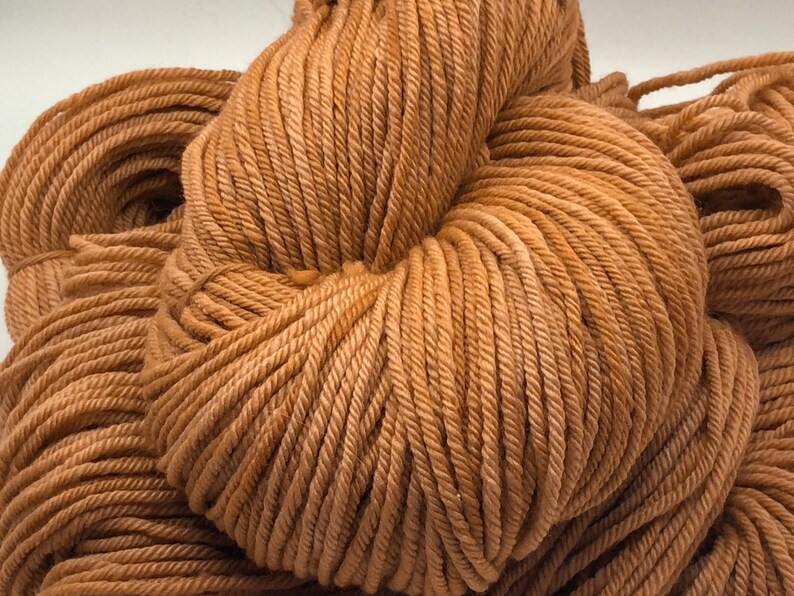 Hand Dyed DK Yarn Caramel 4ply 100 NonSuperwash Merino Wool image 2