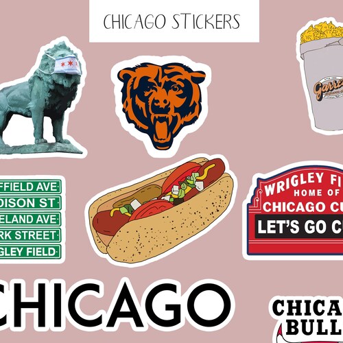 Chicago Sticker Pack of 14 Chicago Stickers Chicago Etsy