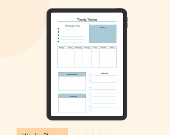 Weekly Planner Template | Printable Weekly To Do List | Printable Agenda & Organizer | Weekly Planner A5/A4/Letter