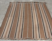 5 39 7 quot X 5 39 9 quot FT, Handmade Decorative Turkish Square Blanket Kilim, 17305