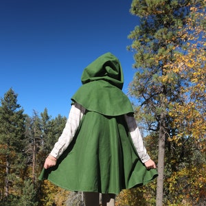 Hooded Flannel Cape Coat