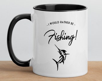 Fishing Gift, I Would Rather Be Fishing, Gift For Dad From Kids, Fishing Mug, Fisherman Mug, Dad Mug, Fisherman Gift, Sword Fish