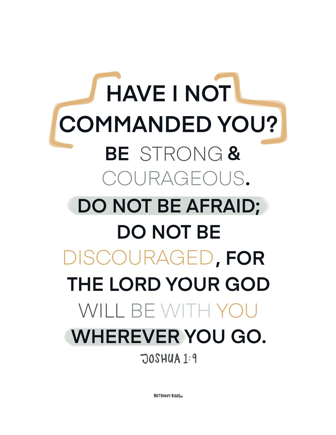 Have I Not Commanded You Scripture Art Wall Art Home Decor Scripture