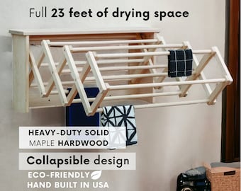 XL Laundry Drying Rack for Clothes, Wall Mounted Drying Rack for