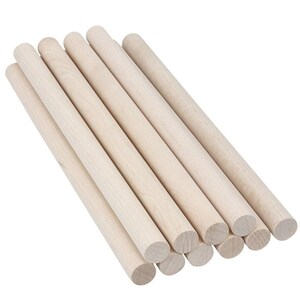 Wooden Dowel Rods for Craft - 60 Pcs Round Wood Dowels 12 inch in Varying Sizes - 1/8, 3/16, 1/4 - Different Rods - Craft Sticks Round Dowels, Size: 3