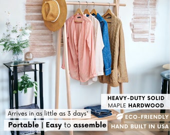 Wooden Clothing Rack, Boutique Garment Display, Handcrafted in USA