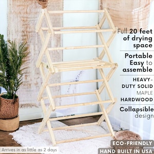 Small Wood Drying Rack,Clothes Drying Rack for Laundry Drying Rack for Clothes Wood Clothes Hanger Rack Clothing Dryer,Laundry Room Hanging