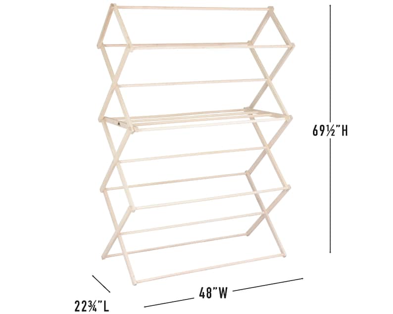 XXL Solid Wood Clothes Drying Rack, 47 Ft Capacity, American Made - Etsy