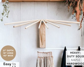 Large Wall Laundry Drying Rack for Clothes Wall Mounted Drying Rack for Laundry Hanging Rack Wood Clothes Drying Rack for Laundry Room Hang Etsy