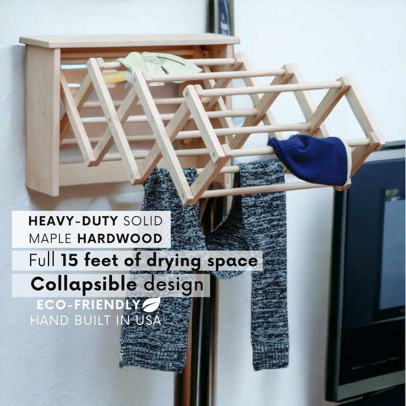 Large Wood Clothes Drying Rack: Sturdy Indoor/outdoor Laundry Hanger - Etsy