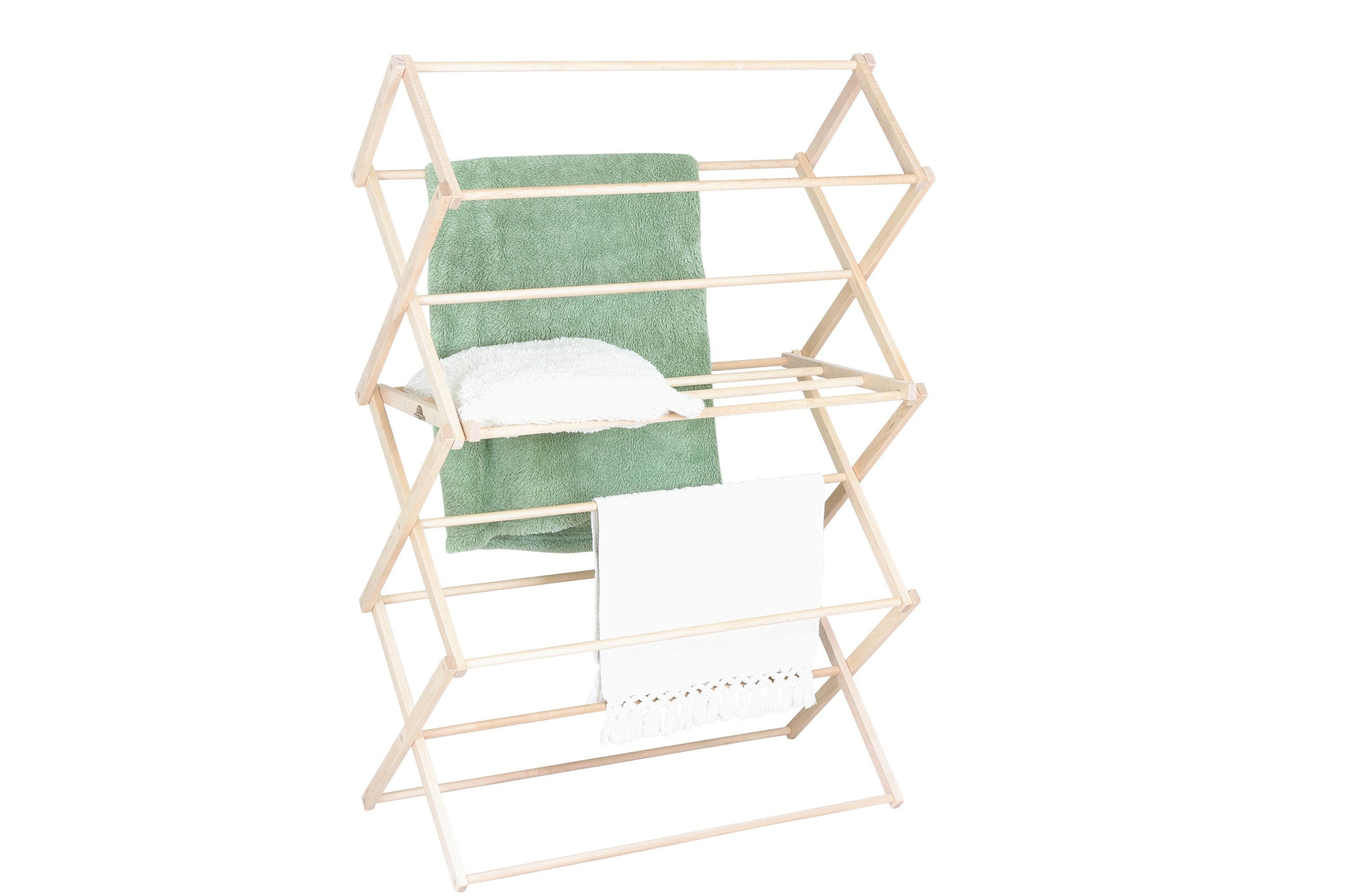 Portable Foldable Wooden Clothes Towel Dryer, Practical Space