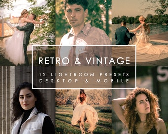 Retro Lightroom Presets | 12 Desktop & Mobile Presets | Vintage Film Presets | Film Presets for Lightroom | Kodak Style Presets