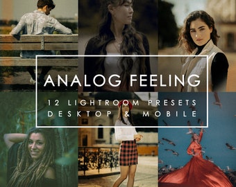 Analog Film Lightroom Presets | 12 Desktop & Mobile Presets | Retro Vintage Analog Film Presets | Old Film Presets for Lightroom Kodak Style