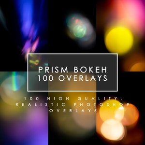 100 PRISM Bokeh Overlays | Colored bokeh Photoshop Overlays, Prism Photo Overlays, Rainbow colours overlays, Natural Lens Effect