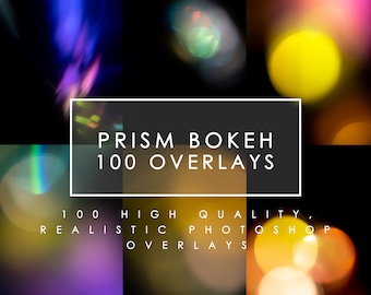 100 PRISM Bokeh Overlays | Colored bokeh Photoshop Overlays, Prism Photo Overlays, Rainbow colours overlays, Natural Lens Effect
