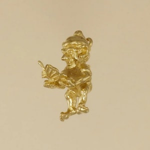 Elfo de plata chapado en oro o de ley con colgante de encanto de mariposa, regalo para él, su mamá, día de la madre, día del padre, novio, novia, esposa