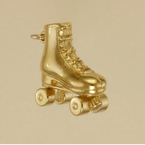 Plaqué or ou argent massif patin à roulettes pendentif à breloque cadeau pour lui sa maman fête des mères fête des pères petit ami petite amie mari femme