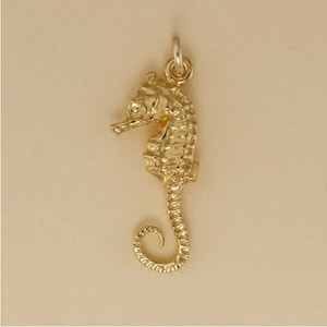 GOLD PLATED or STERLING Silver Seahorse Charm Pendant Gift for Him Her Mom Mother's Day Dad Father's Day Boyfriend Girlfriend Husband Wife