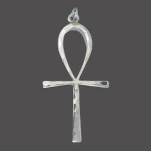 May include: Silver Ankh pendant with a hammered finish. The Ankh is an ancient Egyptian symbol of life.
