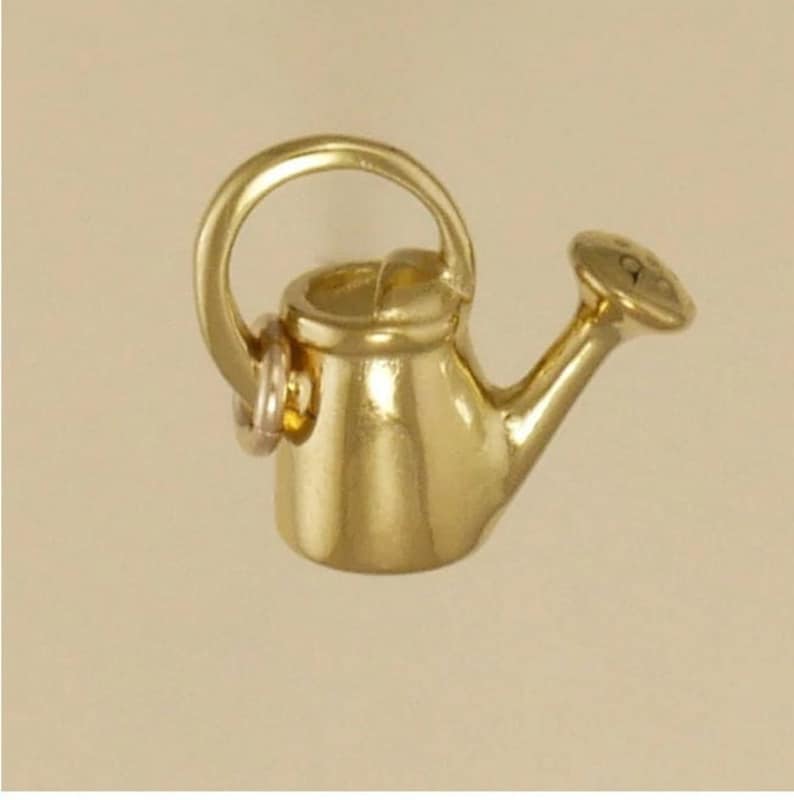 Gold Plated Garden Watering Can Charm Pendant Etsy