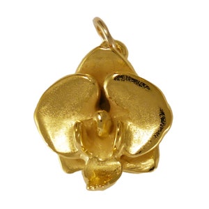GOLD PLATED or STERLING Silver Orchid Charm Pendant Gift for Him Her Mom Mother&#39;s Day Dad Father&#39;s Day Boyfriend Girlfriend Husband Wife